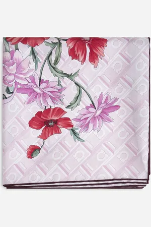 Salvatore Ferragamo Pink Bouquet print silk scarf