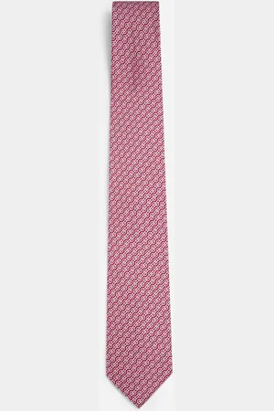 Salvatore Ferragamo Red Woven print silk tie