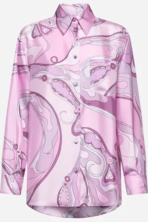 Puccini Pink Orchidee-print silk shirt