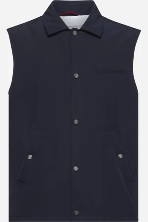 Brunello Cucinelli Blue microfibre padded vest