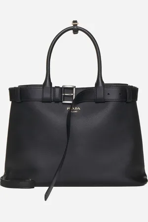 Prada Buckle leather large tote bag