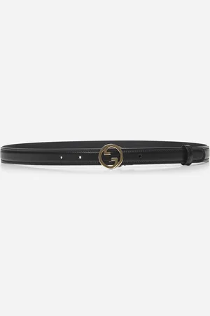 Gucci Black leather thin Blondie belt