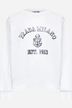 Prada White cotton printed sweatshirt