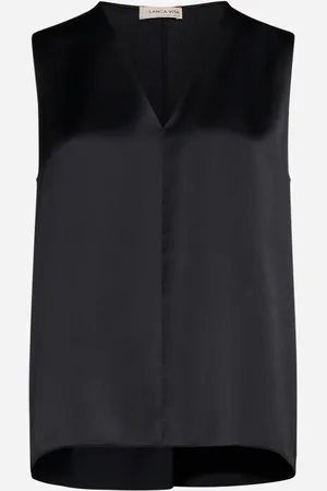 BLANCA Satin Tropeche tank top