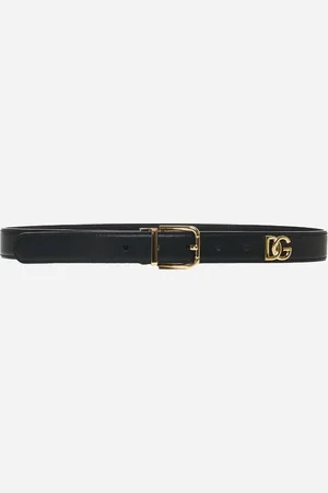 Dolce & Gabbana DG plaque leather belt