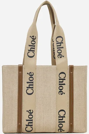 Chloé Woody linen medium tote bag