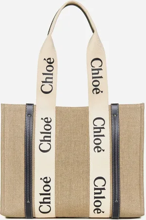 Chloé Woody linen tote bag