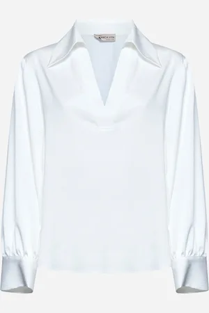 BLANCA White crepe Carrubo blouse