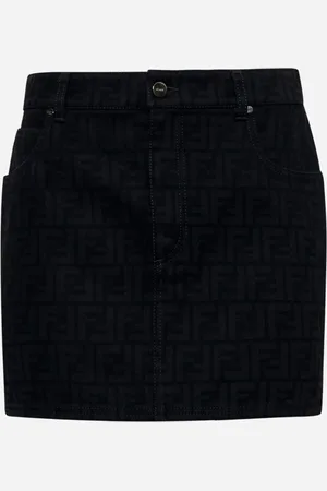 Fendi FF denim miniskirt