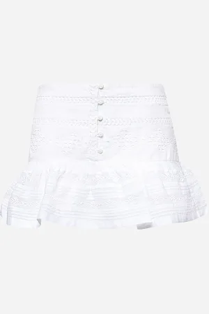 Marant Etoile White cotton voile Darine skorts