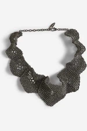 Brunello Cucinelli Silver Flower Sculptured choker