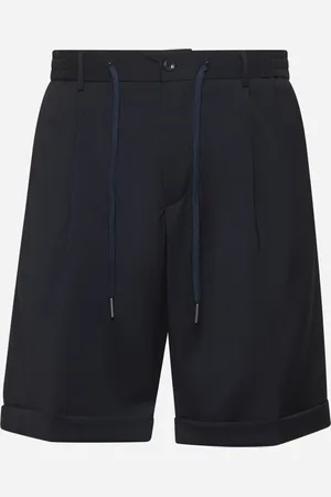 TAGLIATORE Blue virgin wool icoman Bermuda shorts