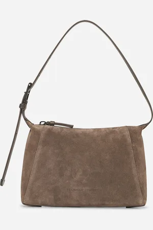 Brunello Cucinelli Taupe Shoulder BC Duo bag