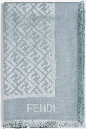 Fendi Green wool and silk FF shawl