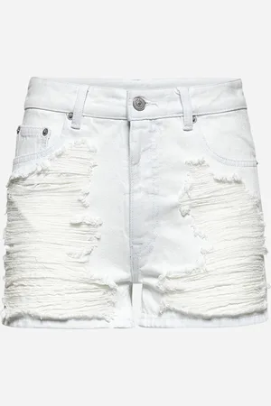 Maison Margiela White deni distressed shorts
