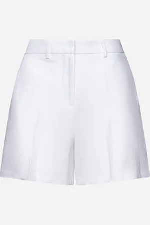 BLANCA White linen Saponaria shorts