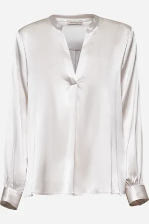 BLANCA Beige stretch silk satin Tradey tunic
