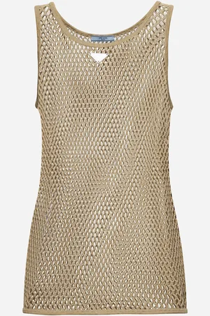 Prada Beige mesh cotton tank top