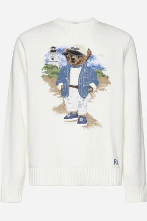 Ralph Lauren White cotton Polo Bear sweater