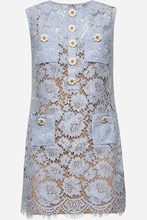Self-Portrait Blue floral lace mini dress