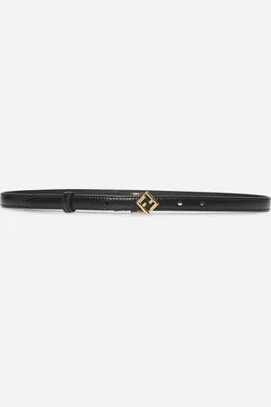 Fendi Black leather FF Diamonds belt