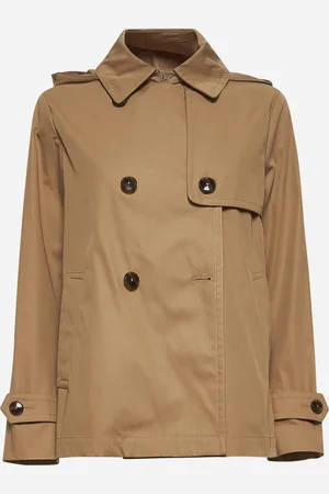 HERNO Camel cotton dean short trench coat