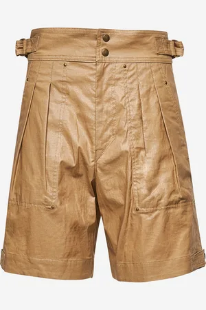 Isabel Marant Beige waxed linen blend Felize shorts