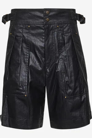 Isabel Marant Black waxed linen blend Felize shorts