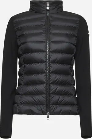 Moncler Black wool padded zip-up cardigan