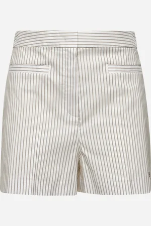 Fendi White striped cotton and silk shorts