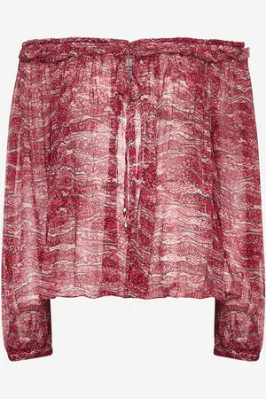 Marant Etoile Red printed chiffon Vutti top