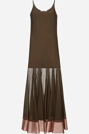 Fendi Brown viscose long dress