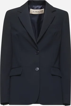 BLANCA Blue cady Genzia single-breasted blazer