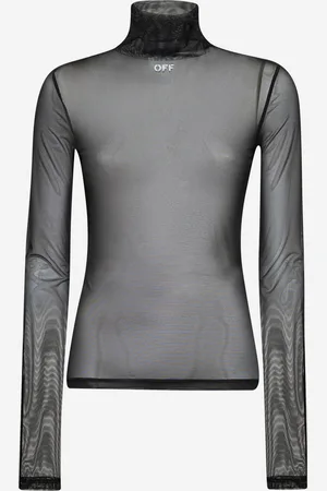 OFF-WHITE Black mesh Off Stamp top