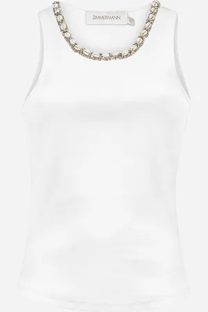 ZIMMERMANN White Illuminate embellished tank top