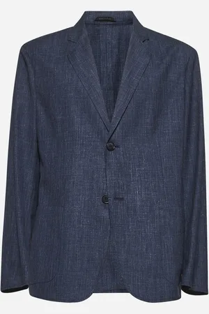 Giorgio Armani Blue canvas single-breasted blazer