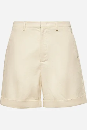 VALENTINO Ecru cotton and linen bermuda shorts