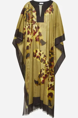 DRIES VAN NOTEN Green cotton printed kaftan