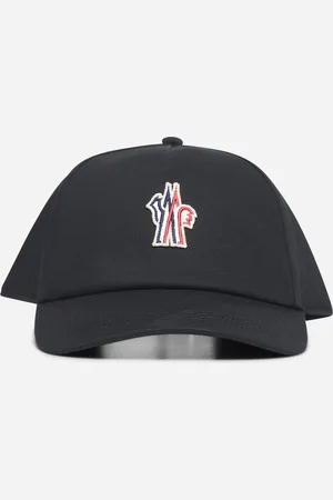 Moncler Black gabardine baseball cap