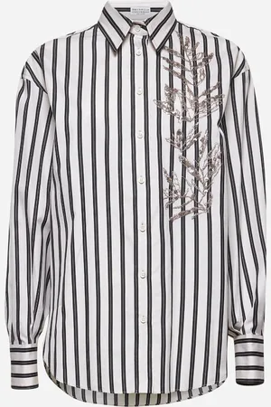 Brunello Cucinelli Glistening Herbarium Embroidery poplin shirt