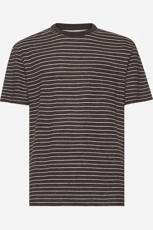 Brunello Cucinelli Brown striped jersey crewneck T-shirt