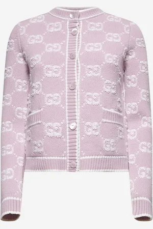 Gucci Pink GG bouclé jacquard wool cardigan