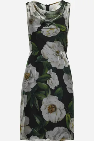 Dolce & Gabbana Gardenia print silk chiffon sheath dress