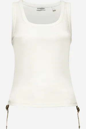 Burberry White ribbed jersey tank top