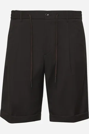 TAGLIATORE Brown virgin wool icoman Bermuda shorts