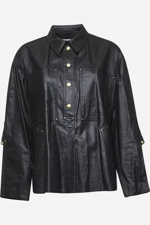 Isabel Marant Black waxed linen blend Florida shirt