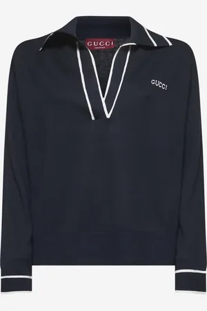 Gucci Blue itarsia polo shirt