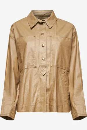 Isabel Marant Beige waxed linen blend Florida shirt