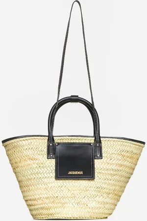 Jacquemus Le Panier Soli raffia leather bag