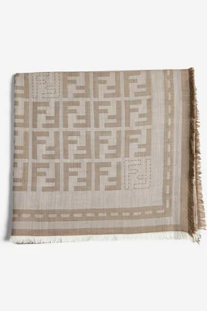 Fendi Dove grey wool FF shawl